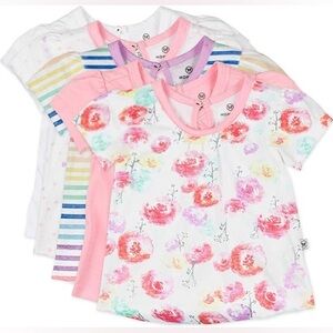 Honest Baby Clothing  Girls 5-Pk ORGANIC COTTON T shirts rose blossom 4T NWT